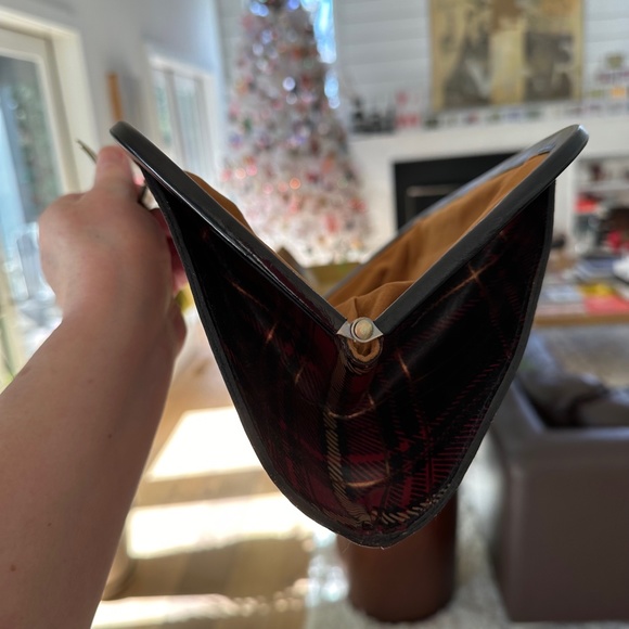 PATRICIA NASH ♥️🖤 Mad for Plaid TARTAN leather clutch frame bag CLASSIC PREPPY - Picture 6 of 10